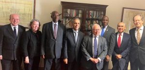 Photo of Chief Justice Zidan of Iraq , Chief Justice Hassan Jallow of Gambia, Chief Justice Bart Magunda Katureebe of Uganda, The Honourable Mr Justice Bryan Sykes OJ CD of Jamaica, Chief Justice David Maraga of Kenya, justice Fernando Franco Gonzalez-Salas of Mexico