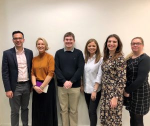 From left to right: Luke Rigg, Chair of the YMSIG, Her Honour Judge Hannah Duncan (Crown Court), Deputy District Judge Briony Clarke, Deputy District Judge Andrew Johnson (Magistrates’ Courts), Katherine Sirrell, Co-Deputy Chair of the YMSIG, and Catherine Andrews, Co-Deputy Chair of the YMSIG.