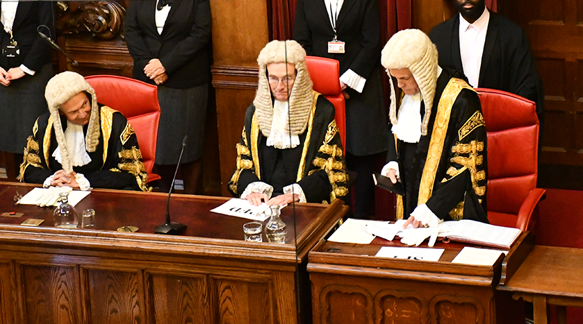 Senior President of Tribunals being sworn in in court