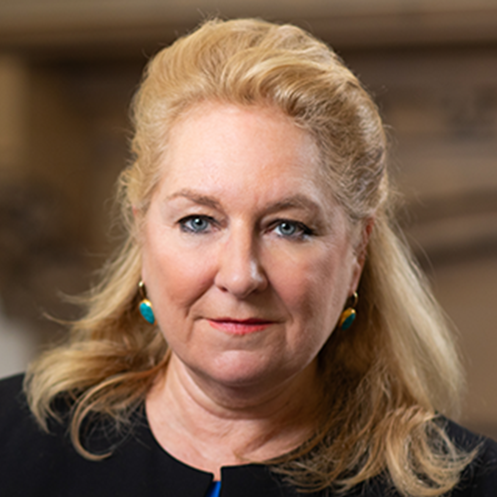 Lady Chief Justice, the Rt Hon the Baroness Carr of Walton-on-the-Hill, wearing a black top